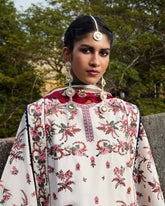 Unstitched 3-PC Embroidered Cotton Silk Dupatta By Jugnu | Tibet